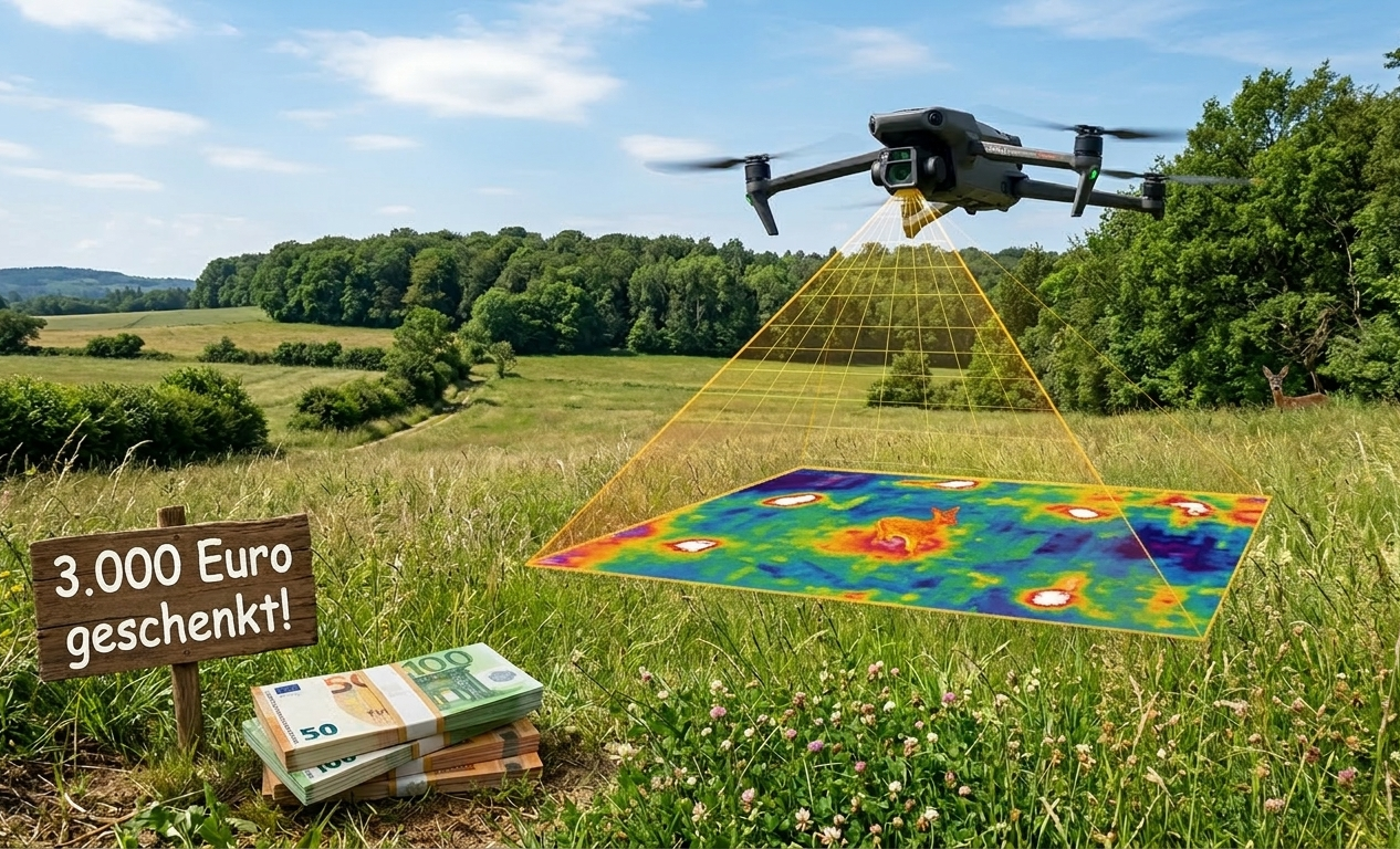 Rehkitzsuche mit Drohne: Bis zu 3.000,- Euro staatliche Förderung